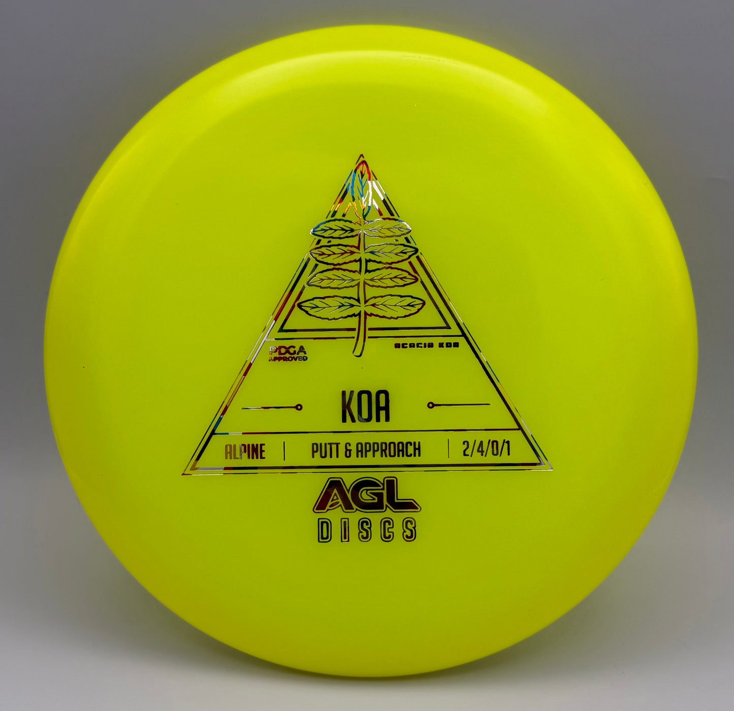 AGL Discs - Chartreuse Alpine Koa (AGL Stock Stamp)