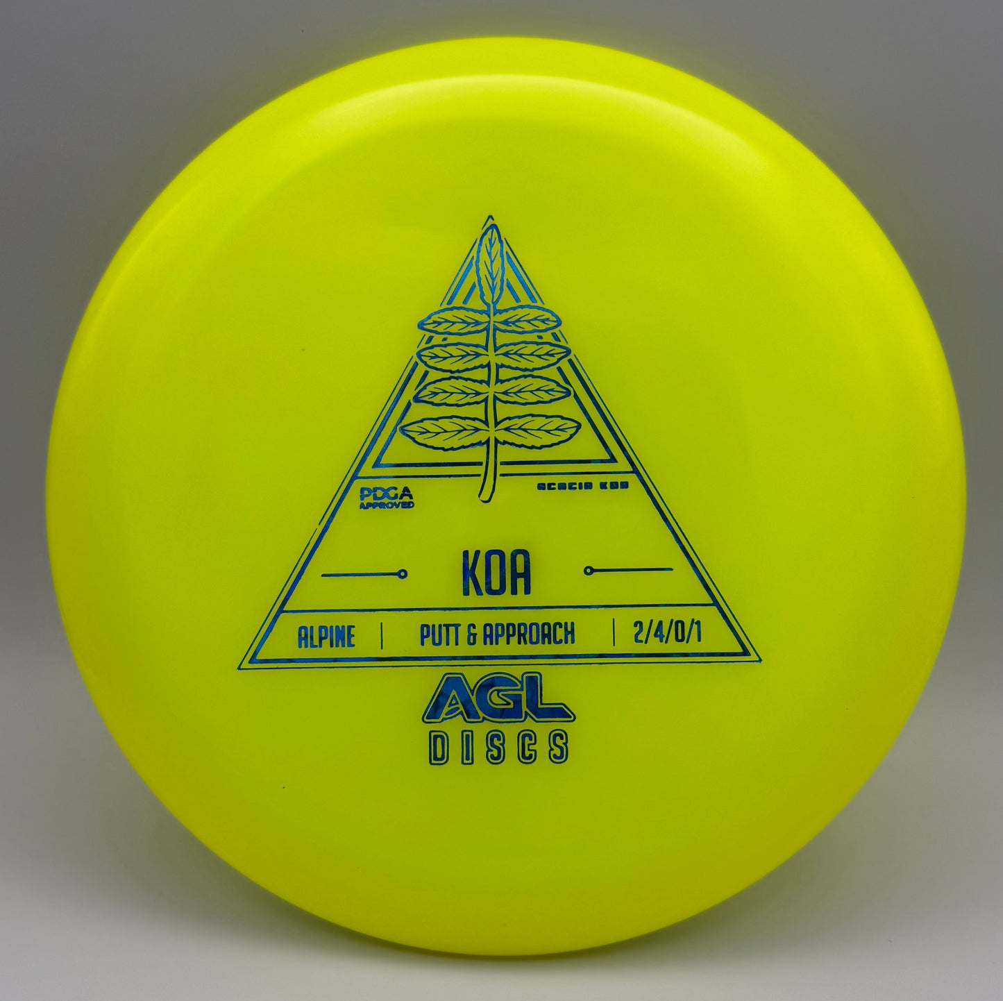 AGL Discs - Chartreuse Alpine Koa (AGL Stock Stamp)