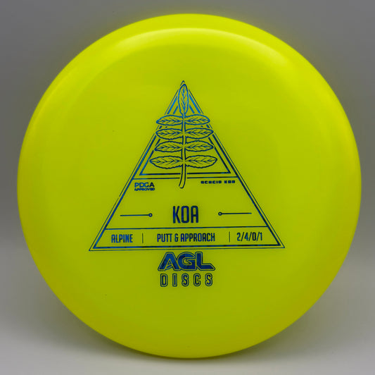 AGL Discs - Chartreuse Alpine Koa (AGL Stock Stamp)