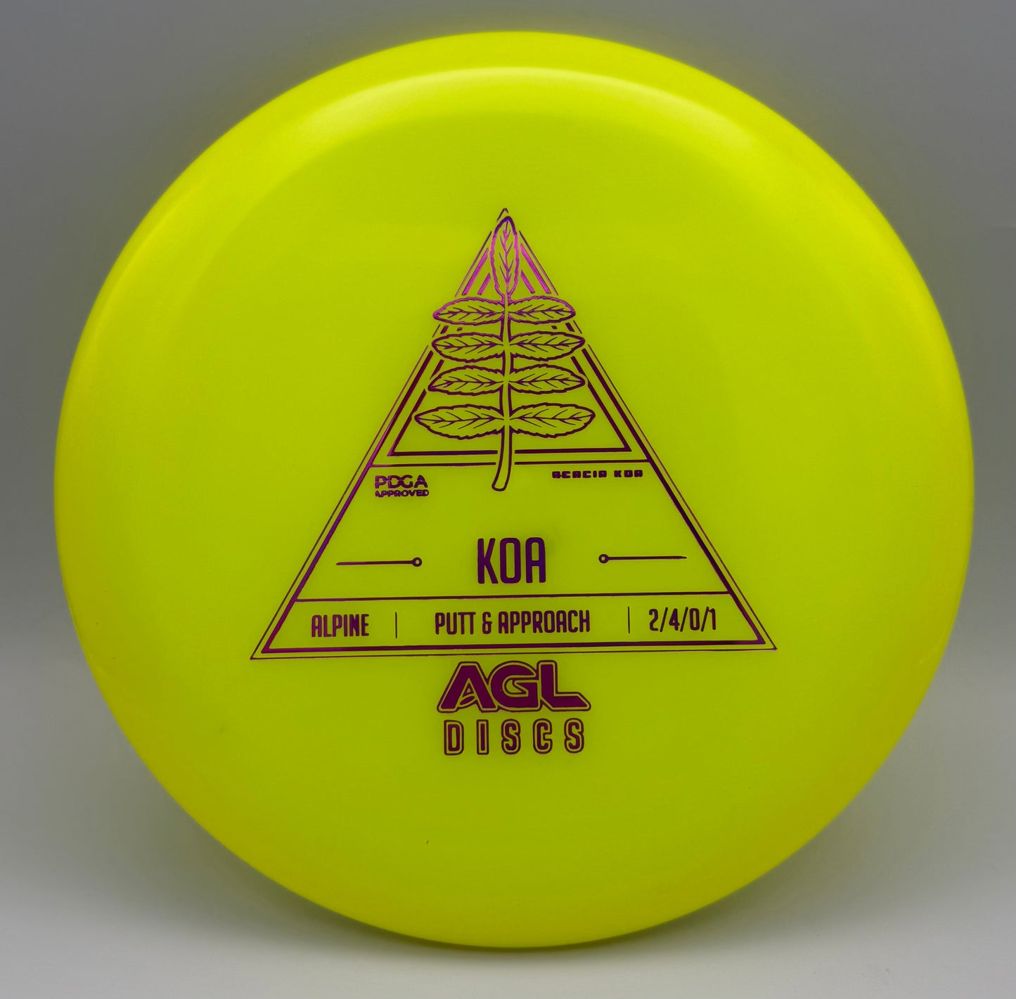 AGL Discs - Chartreuse Alpine Koa (AGL Stock Stamp)