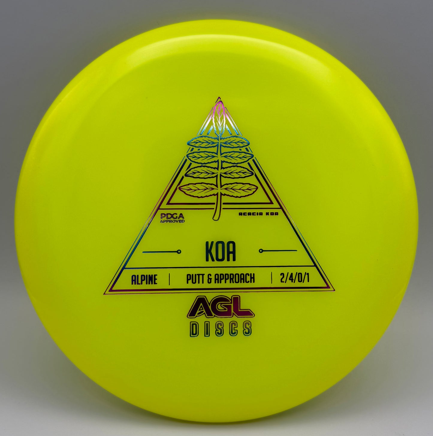 AGL Discs - Chartreuse Alpine Koa (AGL Stock Stamp)