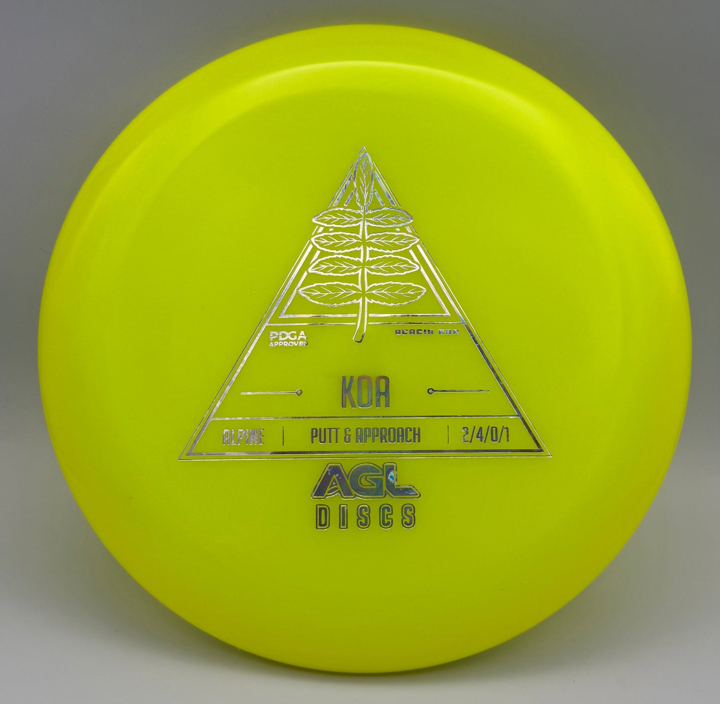 AGL Discs - Chartreuse Alpine Koa (AGL Stock Stamp)