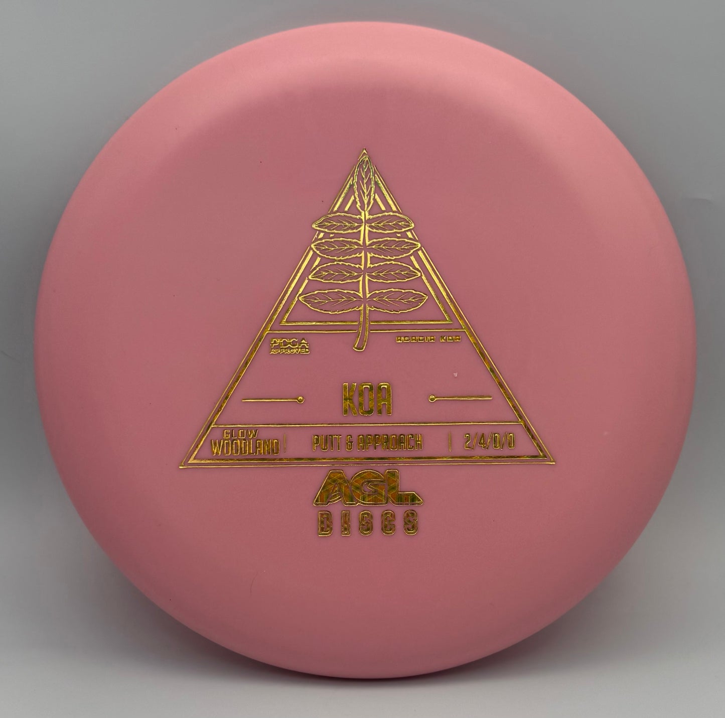 AGL Discs - Pink Woodland Glow Koa (AGL Stock Stamp)