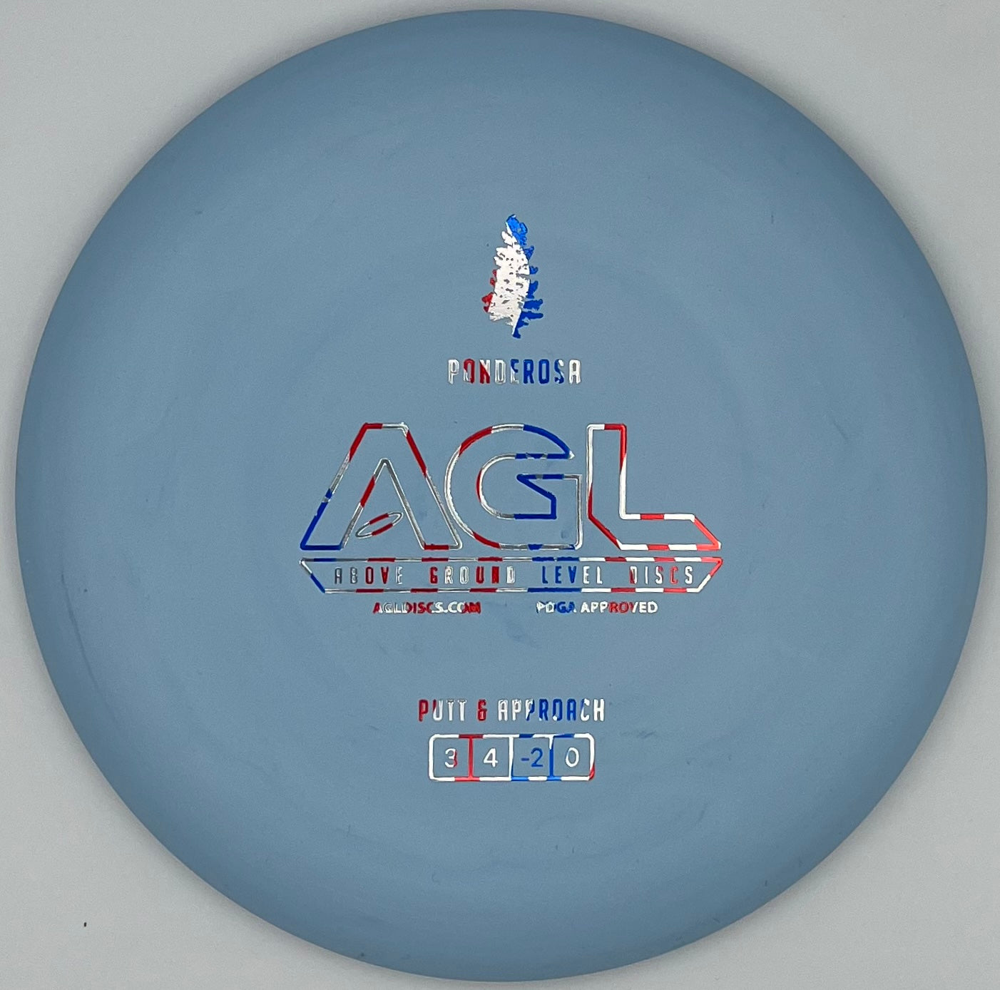 AGL Discs - Robin’s Egg Blue Woodland Ponderosa (AGL Bar Stamp)