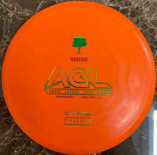 AGL Discs - Poppy Orange Medium-Firm Woodland Madrone (AGL Bar Stamp)