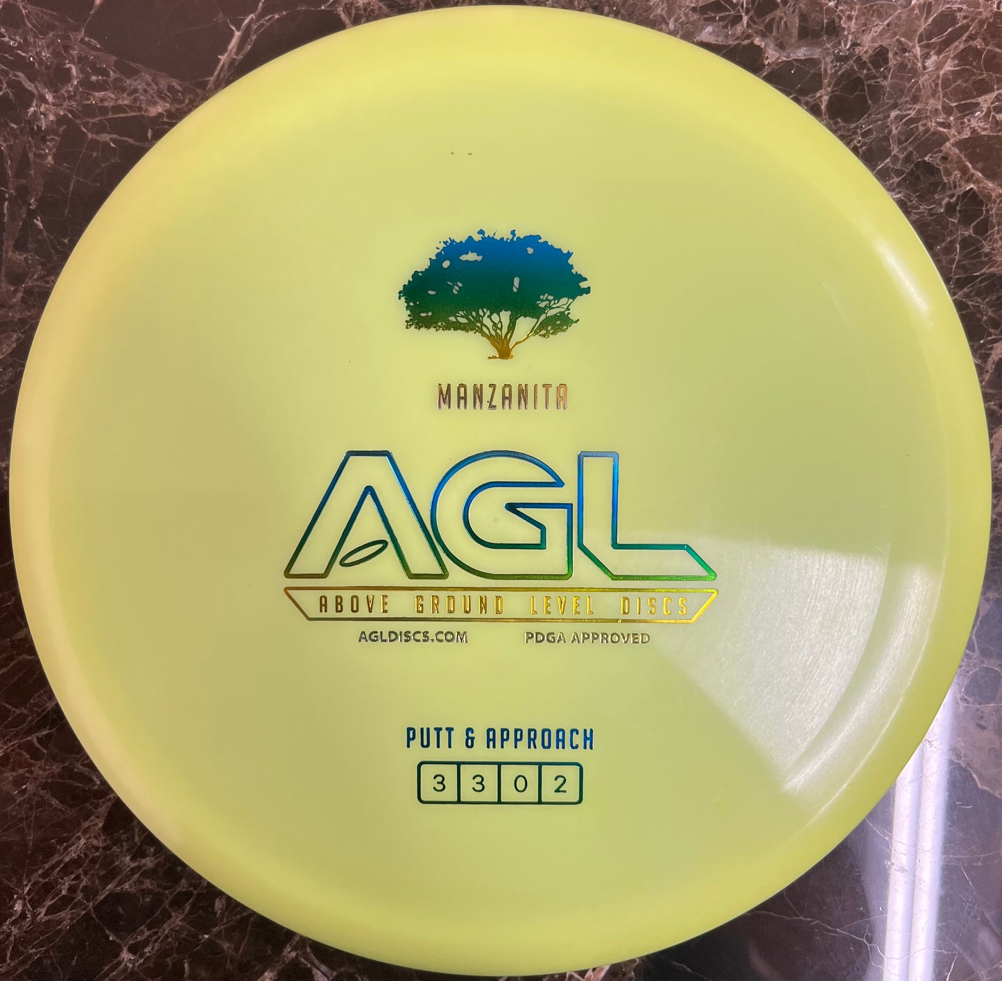 AGL Discs - Chartreuse Alpine Manzanita (AGL Bar Stamp)
