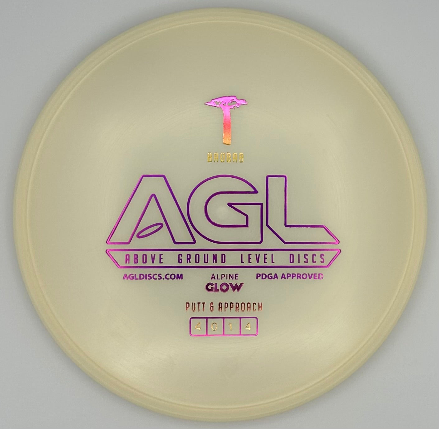 AGL Discs - Marshmallow Alpine GLOW Baobab (AGL Bar Stamp)