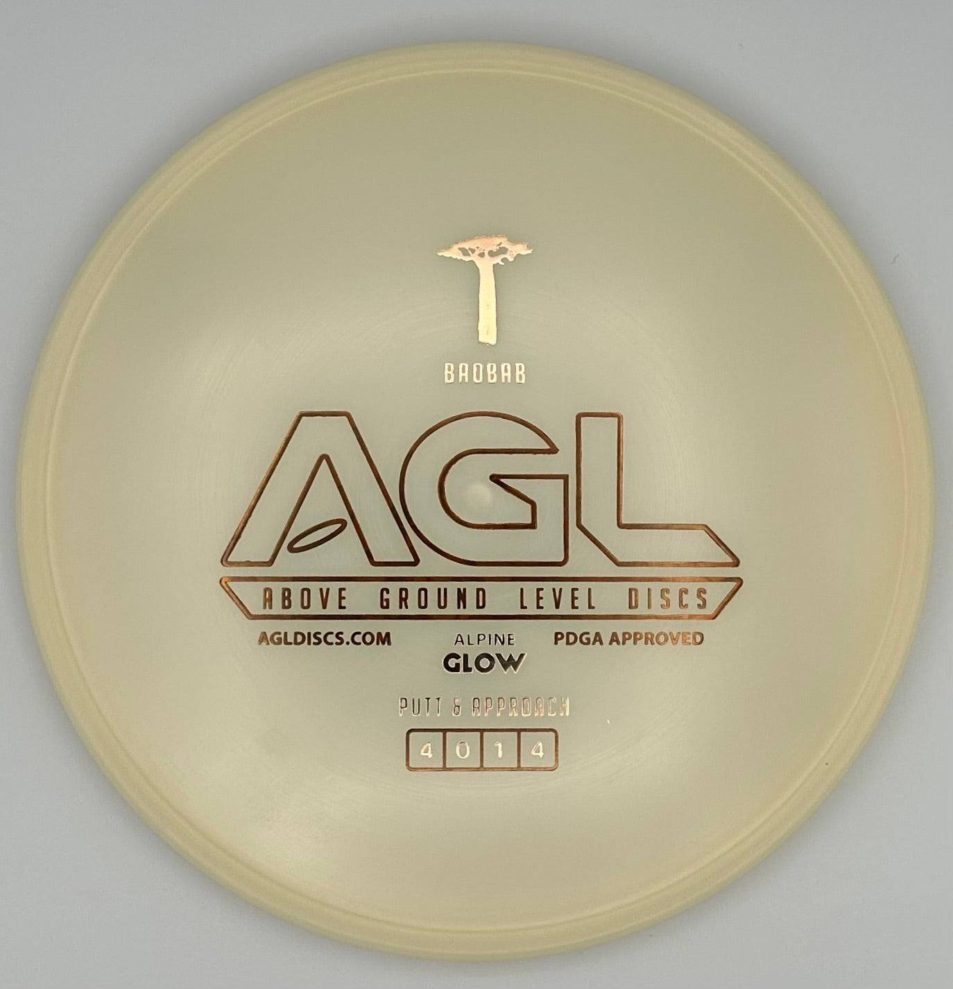 AGL Discs - Marshmallow Alpine GLOW Baobab (AGL Bar Stamp)