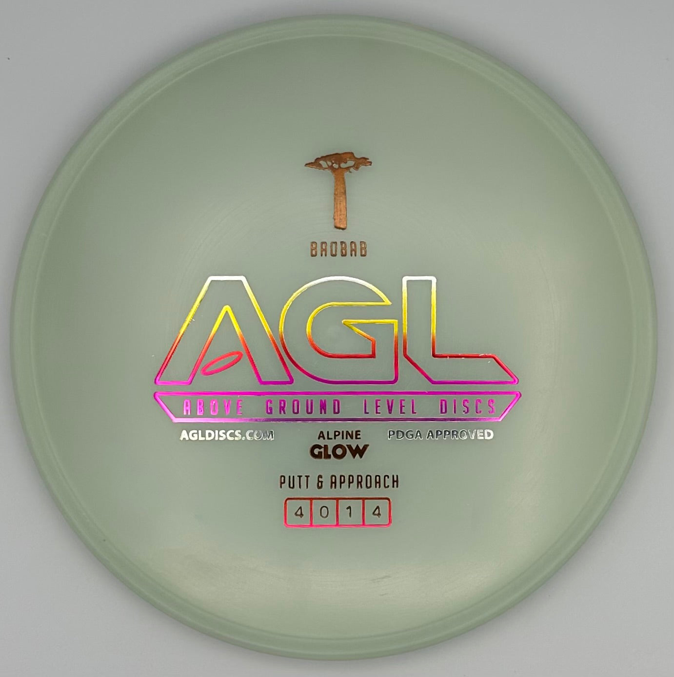 AGL Discs - Powder Blue Alpine GLOW Baobab (AGL Bar Stamp)