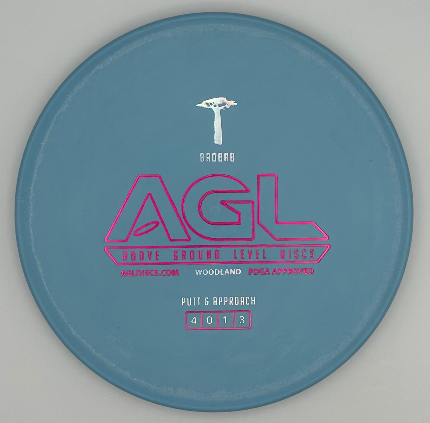 AGL Discs - Robin’s Egg Blue Woodland Baobab (AGL Bar Stamp)