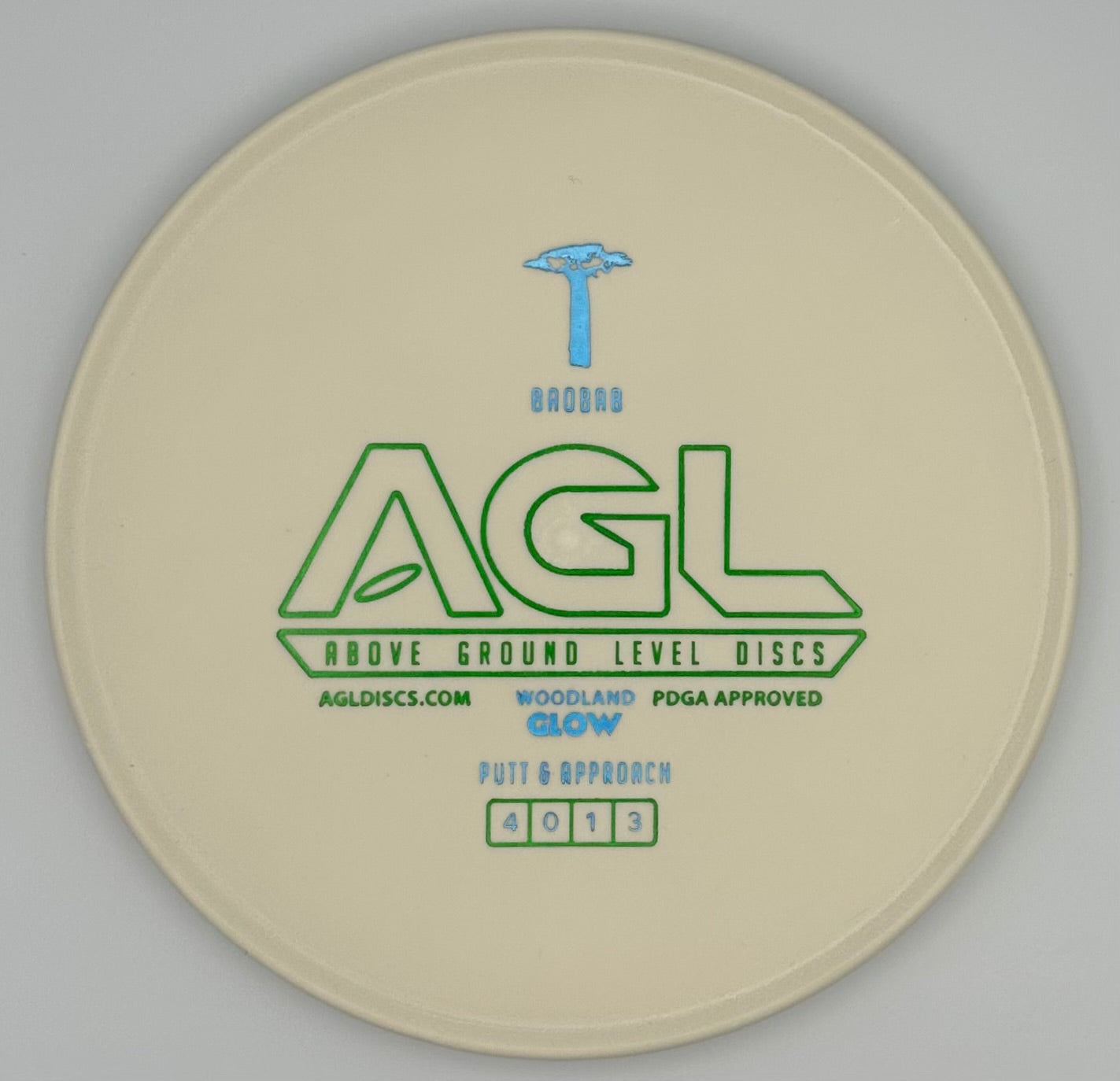 AGL DIscs - Eraser White Woodland GLOW Baobab (AGL Bar Stamp)