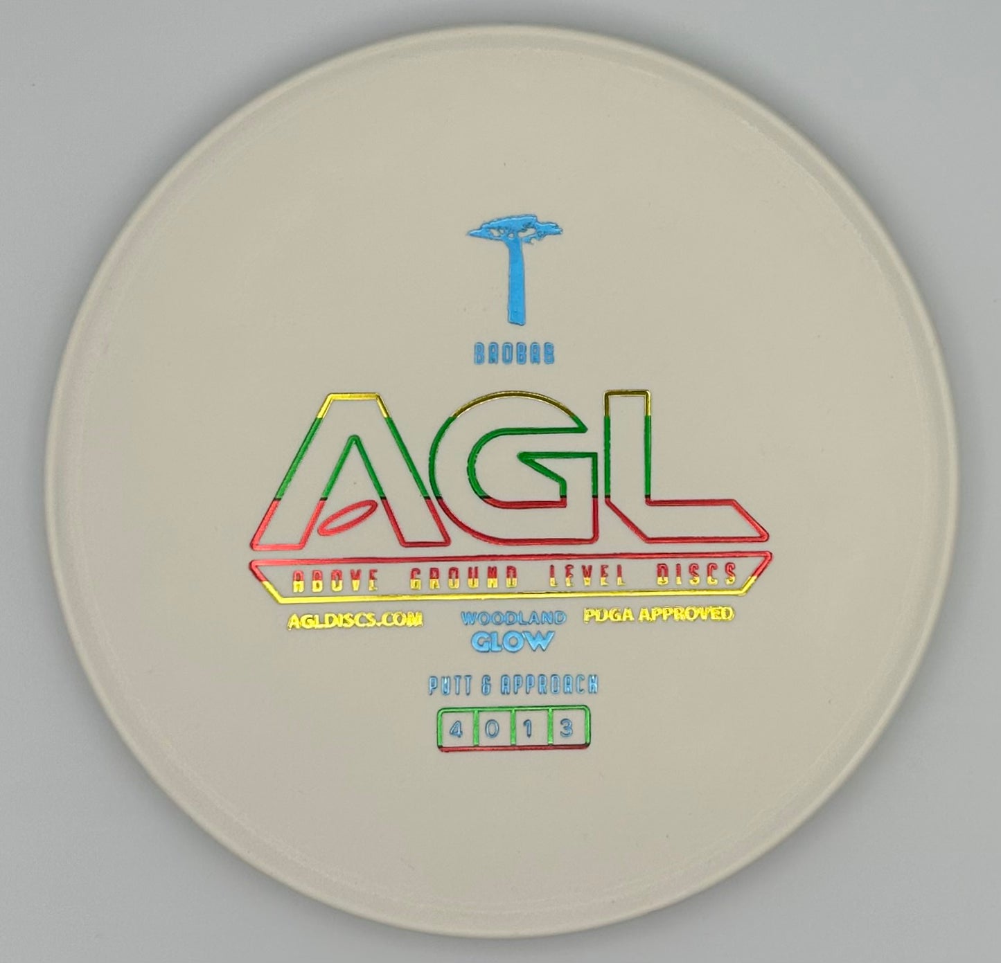 AGL DIscs - Eraser White Woodland GLOW Baobab (AGL Bar Stamp)
