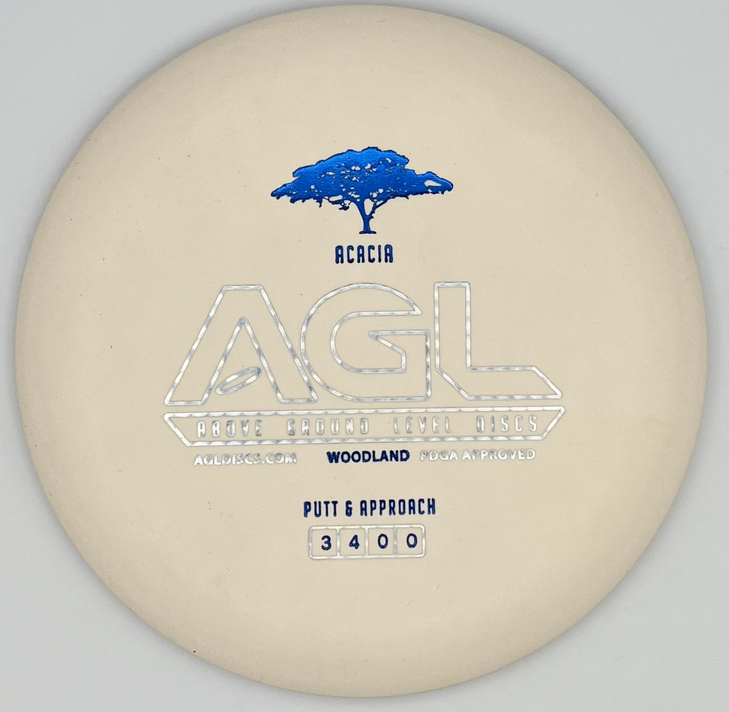 AGL Discs - Chalk White Woodland Acacia (AGL Bar Stamp)