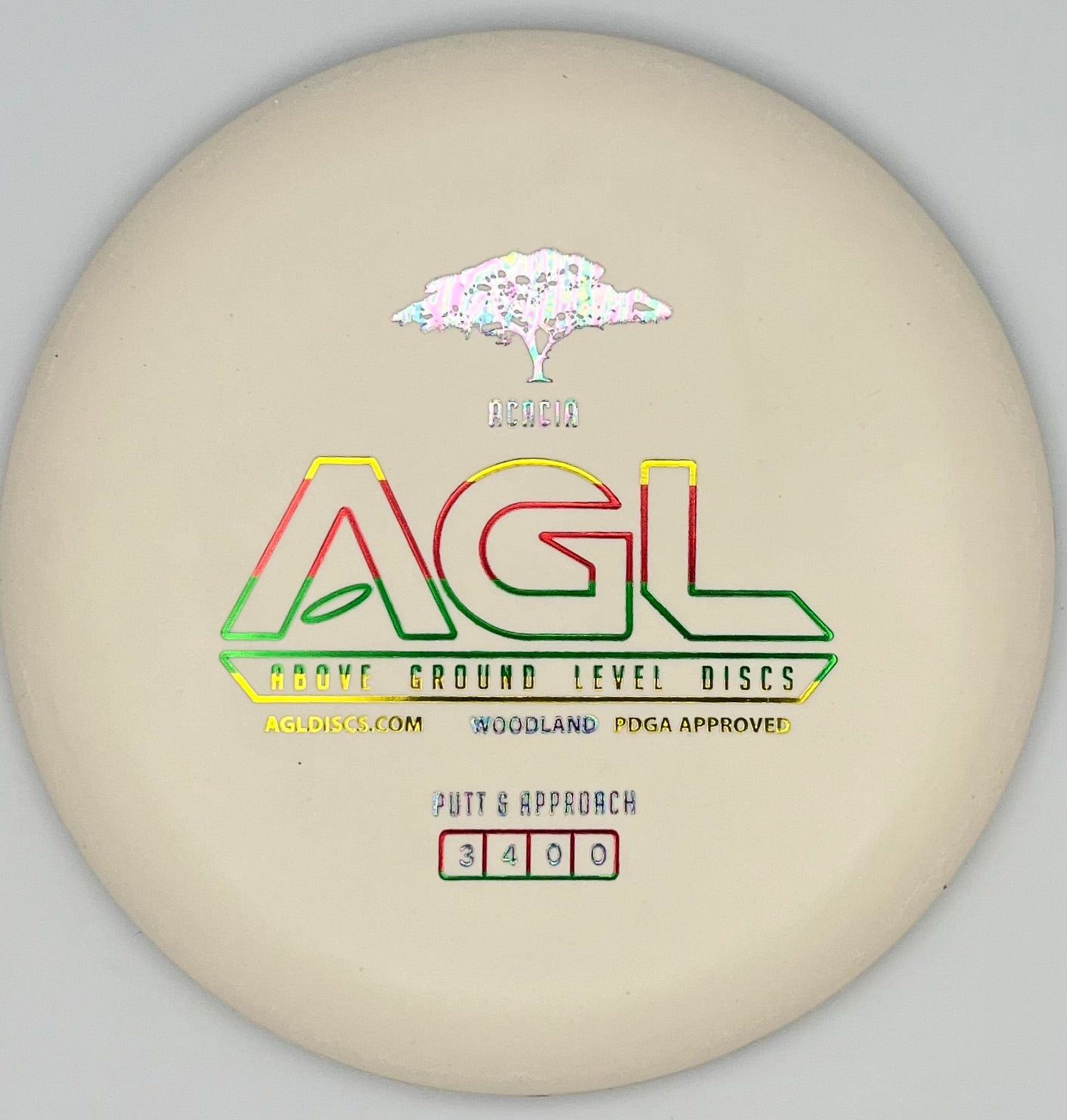 AGL Discs - Chalk White Woodland Acacia (AGL Bar Stamp)
