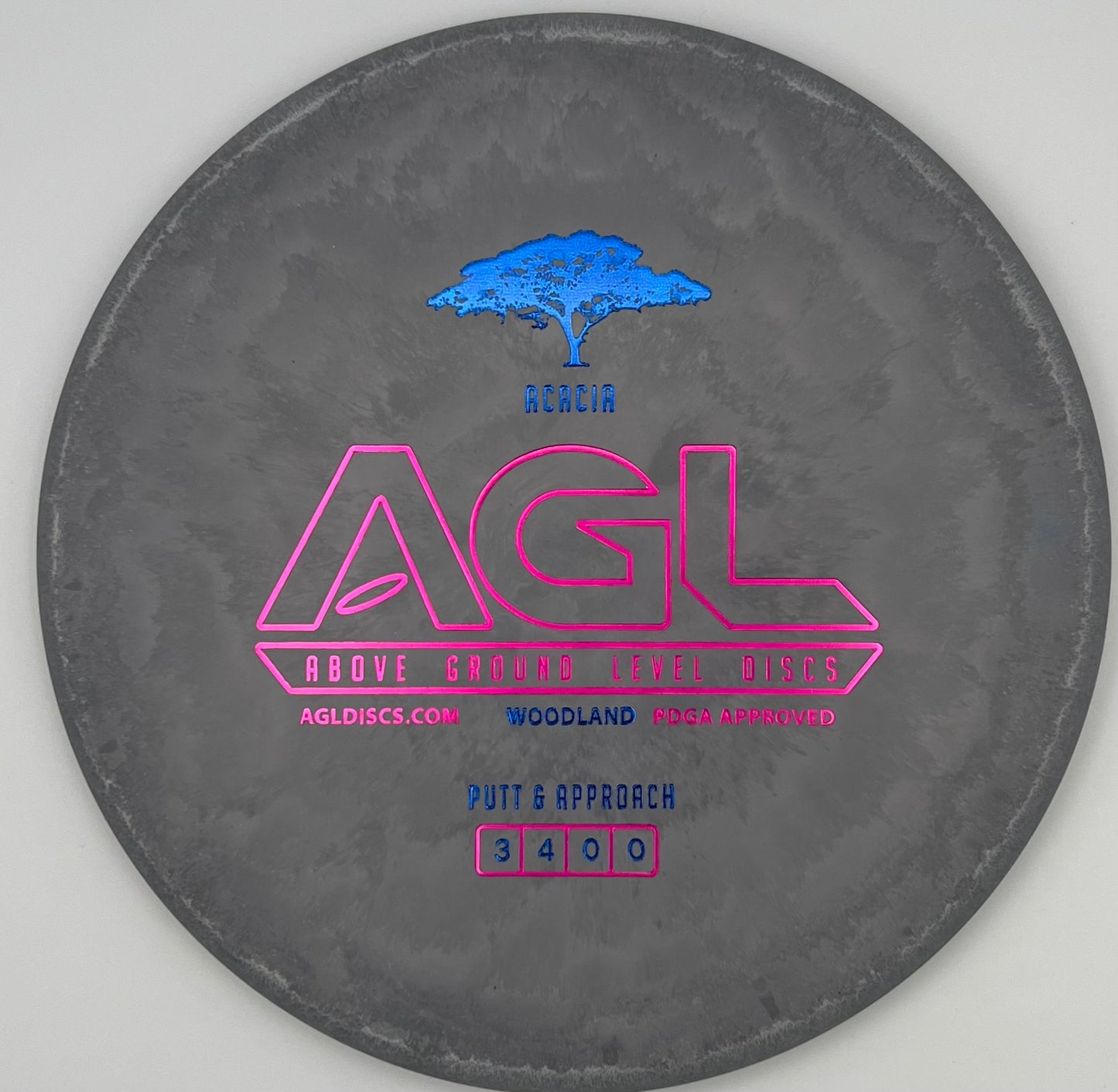 AGL Discs - Space Dust Grey Woodland Acacia (AGL Bar Stamp)