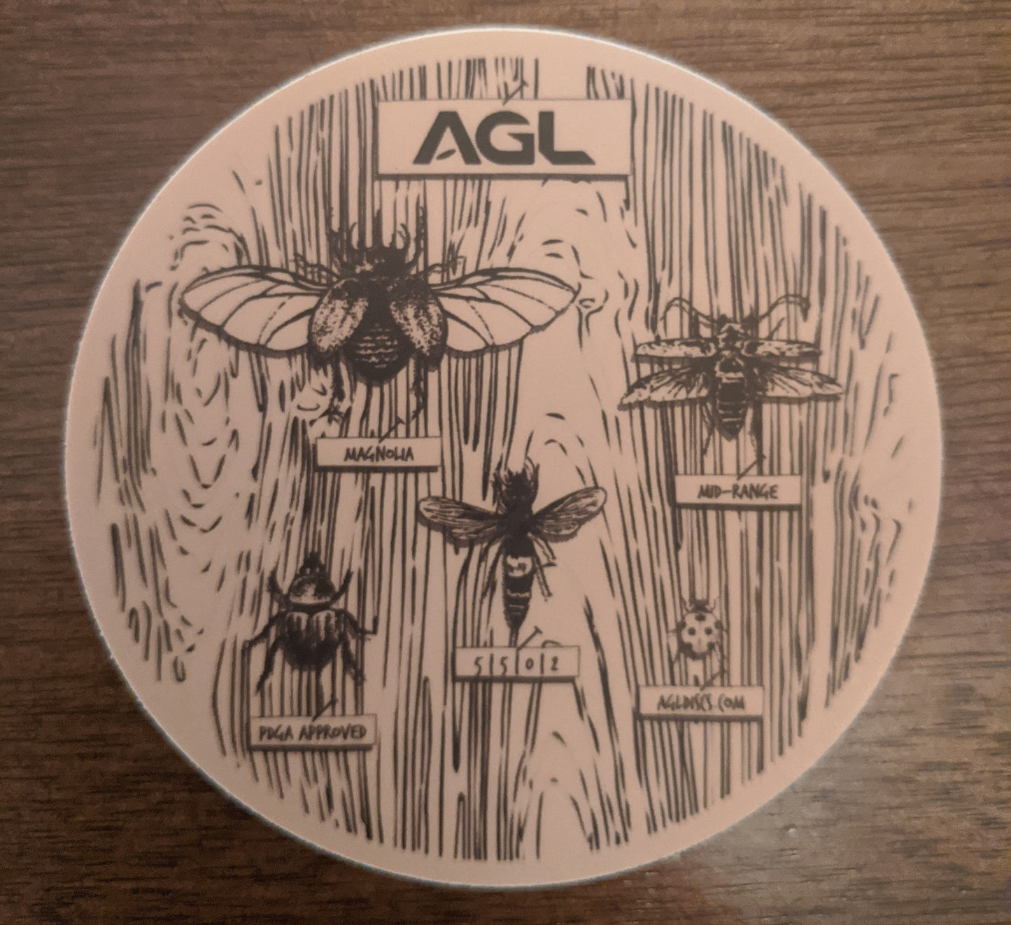 AGL Discs - Magnolia Sticker (Tree Bark w/ Bugs)